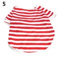 thumbnail image 2 of Flmtop Été Chiot Petit Chien Chat Bande Style Vêtements Décontractés Veste T Shirt Rouge, 2 of 9