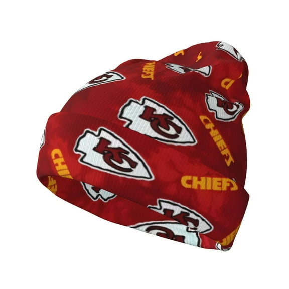 Kansas_City Football Team Print Knitted Hat Soft Stretch Winter Cuff Beanie City Classic Hat for Men Women Game Fans Gifts