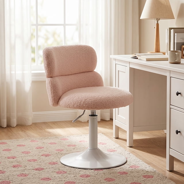 Silla giratoria de estudio FurnitureR ajustable en altura Rosa CARNATION