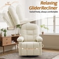thumbnail image 4 of Korser Manual Swivel Rocker Recliner Chair for Living Room,Small Recliner Sofa for Small Spaces,Linen Fabric,Beige, 4 of 7