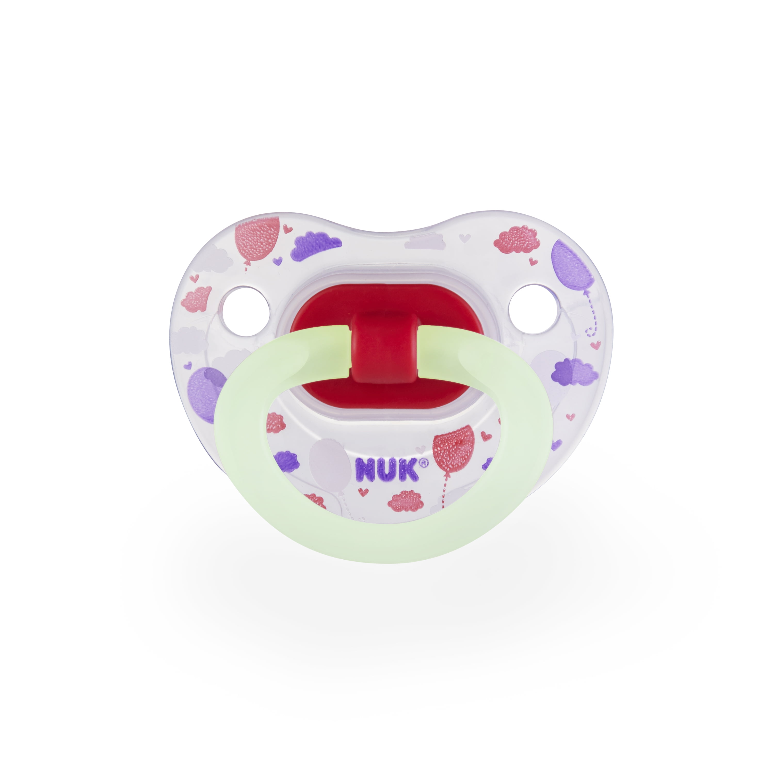 NUK GlowintheDark Orthodontic Pacifiers, Girl, 06 Months, 2Pack