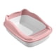 thumbnail image 4 of Caja de arena para gatos con tapa abierta, accesorios para jaula de arena, caja de arena para inodoro, recipiente profundo, inodoro para ir al baño, , Rosa 36.9X29.3X16CM, 4 of 10