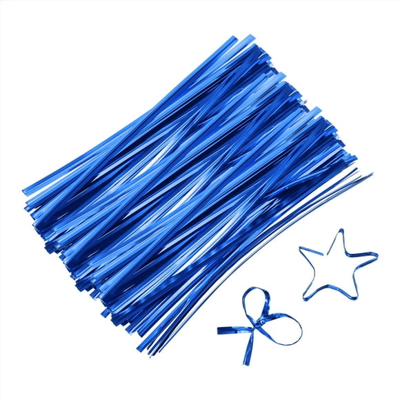5" Twist Ties, Metallic Twist Ties, Reusable Plastic Coated Twist Ties, Pack of 800, Blue