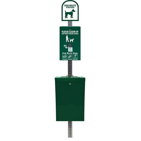 The Gladiator® Dog Waste Station / SINGLpul® Header Bag System (Green)