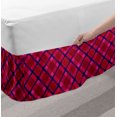 thumbnail image 2 of Plaid Bed Skirt, Diagonal Checkered Geometric Retro Motif Abstract Diagonal Gingham Scottish, Elastic Bedskirt Dust Ruffle Wrap Around for Bedding Decor, 4 Sizes, Green Magenta Quartz, by Ambesonne, 2 of 2