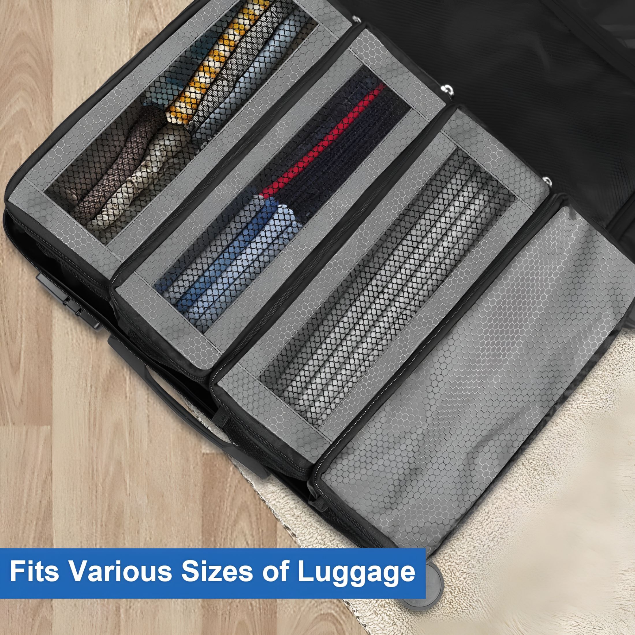 GASTROPOD 2026 New Suitcase Organizer,Travel Luggage Organizer Portable Hanging Travel Shelves Collapsible Hanging Packing Cubes for Carry-On Suitcase,For Travel,Business Trip,Vacation,Weekend Trip