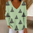 thumbnail image 6 of Elvqul V Neck Tops for Women Long Sleeve Winter Sweatshirts Oversized Spring Printed Pockets Womens Shirts, 6 of 6