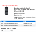 thumbnail image 2 of Door Lock and Window Switch - Compatible with 2001 - 2002 Chevy Silverado 2500 HD, 2 of 2