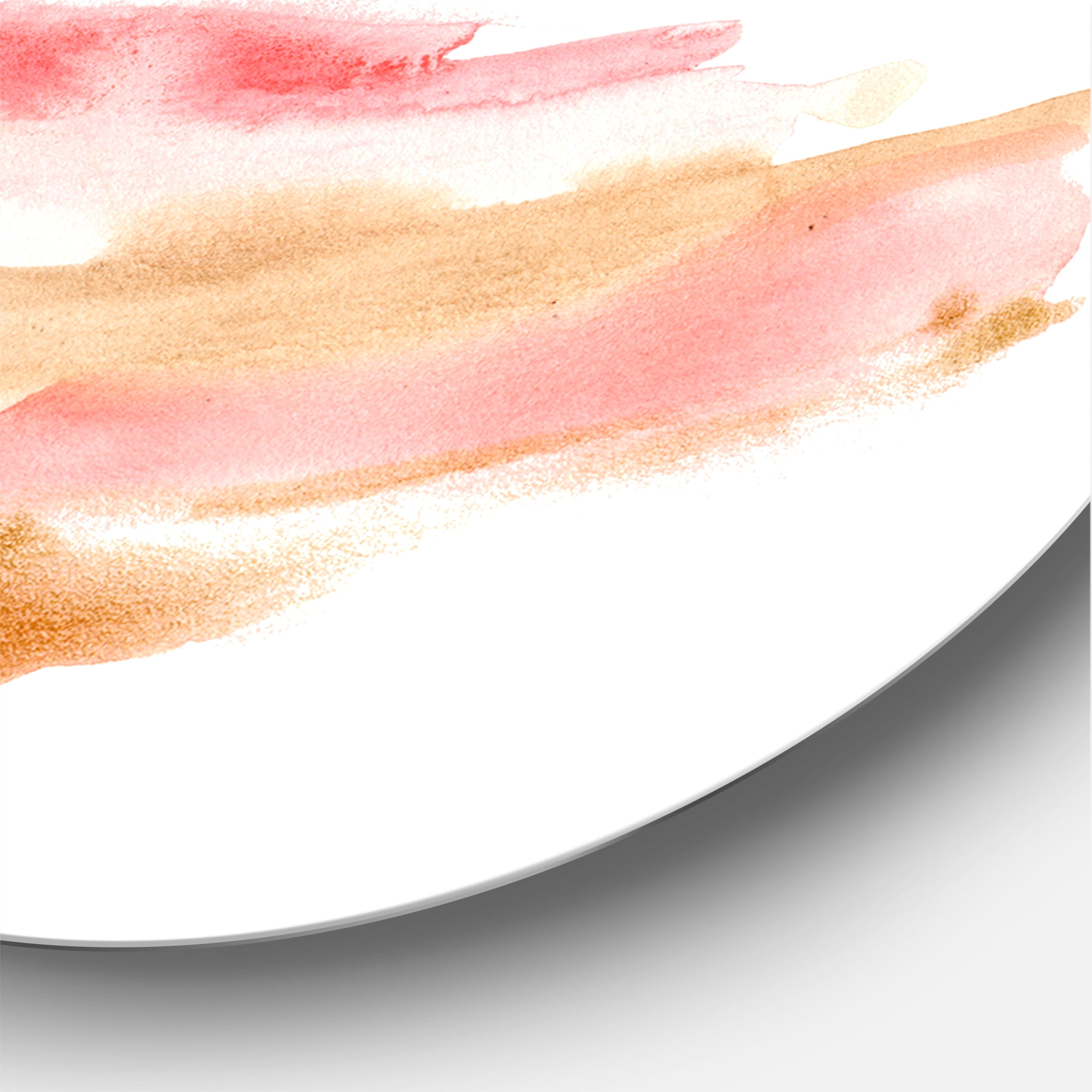 Designart 'Abstract Clouds Set With Pink Gold Beige and Red' Modern Circle Metal Wall Art 23x23 - Disc of 23