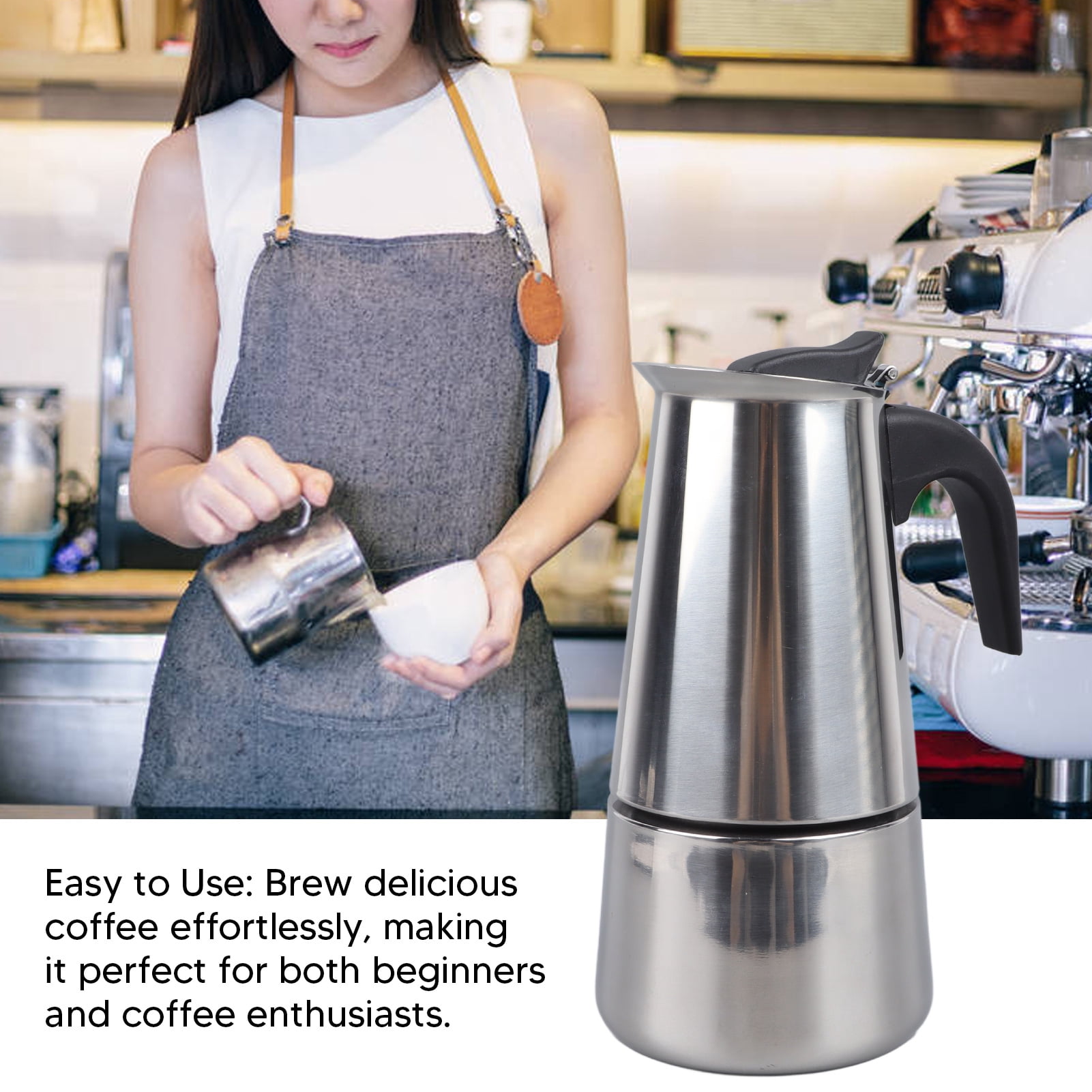 Moka Pot, Easy To Clean Light Weight Moka Maker for Camping