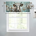 thumbnail image 4 of Funny Cow Window Curtain Valances Farmhouse Animal with Flowers Butterfly Window Valance for Living Room Bedroom, Kitchen Valance Rod Pocket Window Curtain 54 by 18 in, 1 Panel, 4 of 6