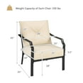 thumbnail image 4 of Giantex Set of 2 Patio Chairs, Outdoor Armchairs with Padded Cushions, Bistro Dining Chairs Iron-Frame Lawn Chairs for Porch Backyard Garden Balcony, Beige, 4 of 10
