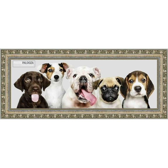 13x39 Silver Wood Picture Frame - UV Acrylic, Foam Board Backing, Hanging Hardware