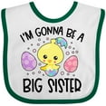 thumbnail image 3 of Inktastic Easter I'm Gonna Be a Big Sister with Purple and Pink Eggs Girls Baby Bib, 3 of 4