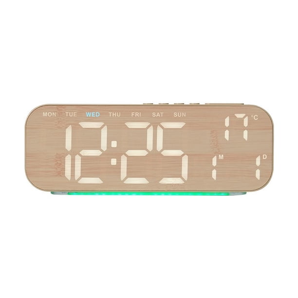 Reloj Electrónico Multifunción con Alarma Digital, Fecha, Temperatura y Pantalla Led.