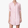 thumbnail image 1 of Soki Chemise Boutonnée Grande Taille pour Femmes Chemise Décontractée Rayée à Manches Longues Blouse d'Automne Col Chemisier de Bureau, 1 of 5