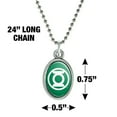 thumbnail image 4 of Green Lantern White Logo Antiqued Oval Charm Pendant with Chain, 4 of 5