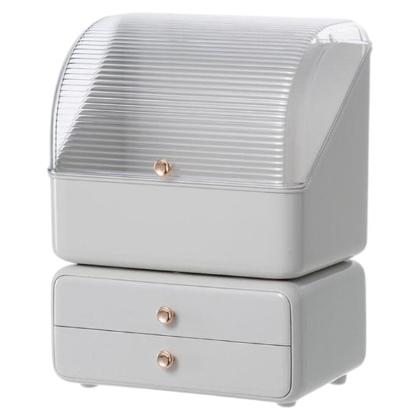 Escritorio, resistente al agua con tapas, caja de almacenamiento de cosméticos, caja de presentación, exhibición de maquillaje Cajón Flip Blanco Yuyangstore Organizador de maquillaje