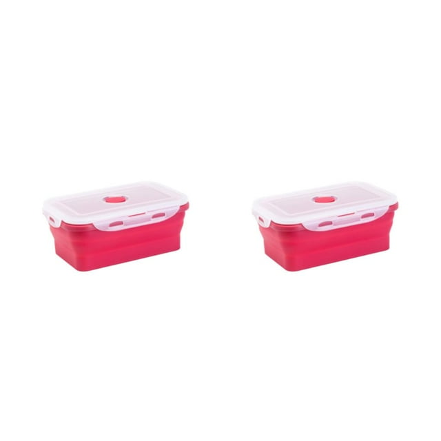 Baohd Silica Gel Convenient And Stylish Solution For Quick Lunch Break With Multiple Colors And Specifications To Choose red 350ml 2Set