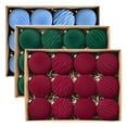 thumbnail image 4 of ELEVENTIME - 12 bolas navideñas de terciopelo flocadas, adornos navideños de plástico, adornos colgantes decorativos para árbol de Navidad (vino, 8 cm), liquidación, 4 of 8