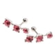 thumbnail image 2 of 2 piezas de moda para mujer, pendientes de cristal, pendientes envolventes, barra de perforación de hélice de tragus, 1, Rosado, 2 of 5