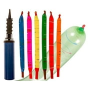 IMPRESA PRODUCTS Impresa - 100-Pack of Reusable Rocket Balloons with Pump - High Quality Latex - Assorted Colors - Perfect for Parties