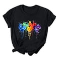 thumbnail image 1 of RKSTN Hauts pour Femmes LGBT Décontracté Coupe Ample Égalité Inspirante Hauts Été Mignon Cœur Imprimé Manches Courtes Col Rond Pride Shirt, 1 of 3