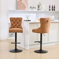 thumbnail image 4 of Orange Bar Stools with 25 - 33 Inch Adjustable Seat / Hand - made Hem and Durable Spring Cushion, Set of 2, 4 of 7