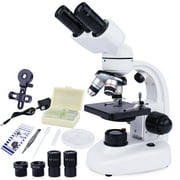 LAKWAR 40X-1000X Binocular Microscope with Microscope Slides, Lab Compound Binocular Microscopes
