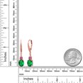 thumbnail image 2 of Gem Stone King 18K Rose Gold Plated Silver Green Nano Emerald and Pink Moissanite Dangle Earrings for Women with Lab Grown Diamond (3.49 Cttw, Oval 9X7MM), 2 of 3
