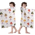thumbnail image 4 of Ballet Princess Girls Pattern Hooded Bath Towel，50"x30" for Ages 3 To 12 Kids, Quick Dry Lightweight Soft Microfiber Hood Beach Towel Cover Up for Kids, 4 of 7