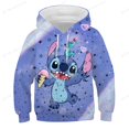 thumbnail image 1 of Sudadera con capucha de Disney Stitch impreso lindo primavera y otoño pulóver Casual Harajuku moda pulóver Kawaii Top niños y niñas 160 heqiyong CONDUJO, 1 of 2