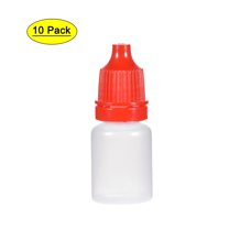 Uxcell 0.17 oz Empty Small Mouth Squeezable Eye Liquid Dropper Bottle Plastic Red 10 pcs