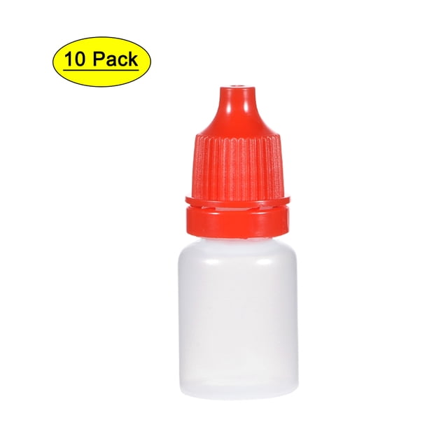 Uxcell 0.17 oz Botella de gotero de boca pequeña vacía y exprimible de plástico roja 10 pcs