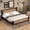 Espresso, variant on Gretop King Pine wooden Bed with Rattan Headboard and Footboard, Central Enhanced Bed Platform