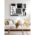 thumbnail image 4 of Black Grey Geometric Wall Art for Living Room,Canvas Picture Wall Decor for Bathroom Bedroom,Gray Abstract Striped Art Painting Artwork for Office Kitchen Hallway Dining Room Home Decorations 16"x20", 4 of 8
