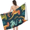 thumbnail image 2 of PHYHOO Cute Dino Animal Beach Towel Large Lightweight Microfiber Towel Super Absorbent Sand Free Beach Blanket Thin Quick Dry Pool Towel for Beach Travel Sports Pool Bath Camping Yoga 30x60in, 2 of 8