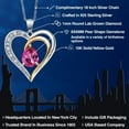 thumbnail image 3 of 925 Sterling Silver and 10K Yellow Gold Pure Pink Mystic Topaz and White E-F Lab Grown Diamond Keren Hanan Heart Shape Pendant Necklace for Women (1.38 Cttw, Pear Shaped 8X6MM, with 18 inch Chain), 3 of 7