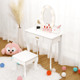 thumbnail image 1 of Bingirl Vanity Set with Mirror and Light Wooden Makeup Table and Stool, 1 of 5