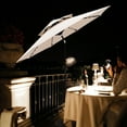 thumbnail image 7 of FLAME&SHADE 9 ft Double Top Solar Powered Outdoor Market Patio Table Umbrella with LED Lights and Tilt, Beige, 7 of 7