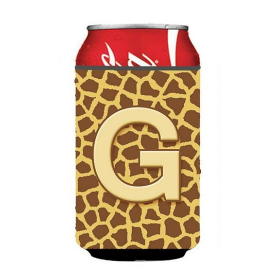 Letter G Initial Monogram - Giraffe Can or Bottle Hugger