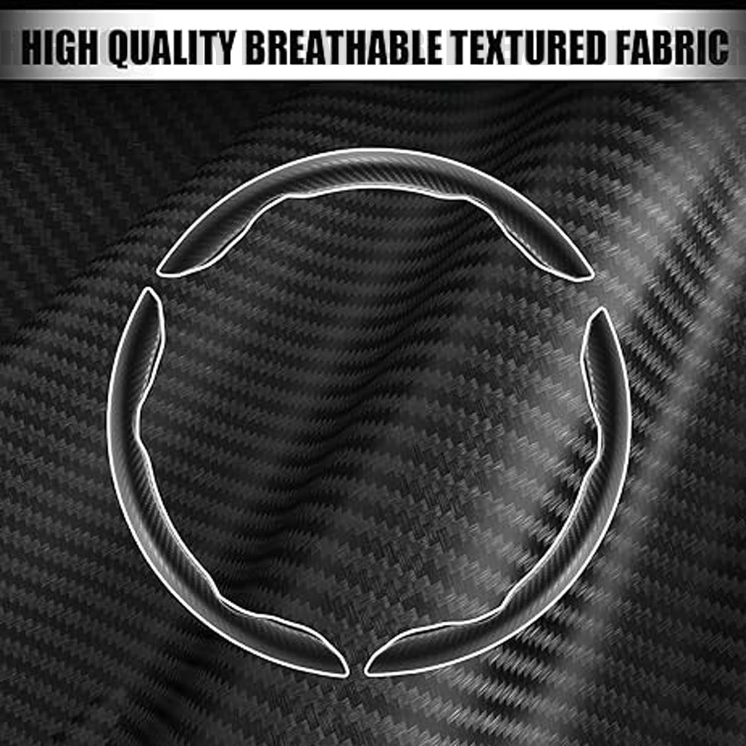 Aurovault Carbon Fiber Steering Wheel Cover, 3PCS Snap-On Anti-Slip Wrap, Universal  Car Steering Wheel Protector, Easy Install Interior Accessories