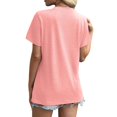 thumbnail image 6 of Fanxing Womens Short Sleeve Summer Tops Dressy Casual Tees Shirts Comfort Solid Color T-Shirts Pink,XXL, 6 of 7