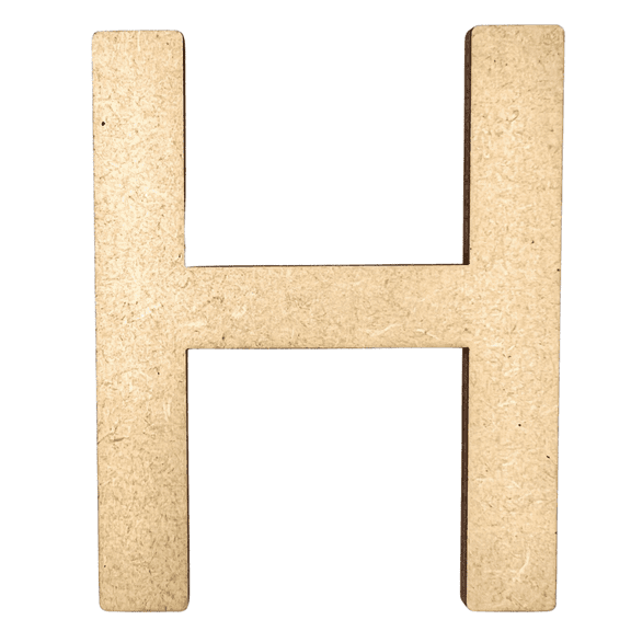 18" Tall MDF Letter H | 1/4" Thick | Krafty Supply Letters | Arial | Wooden Letter