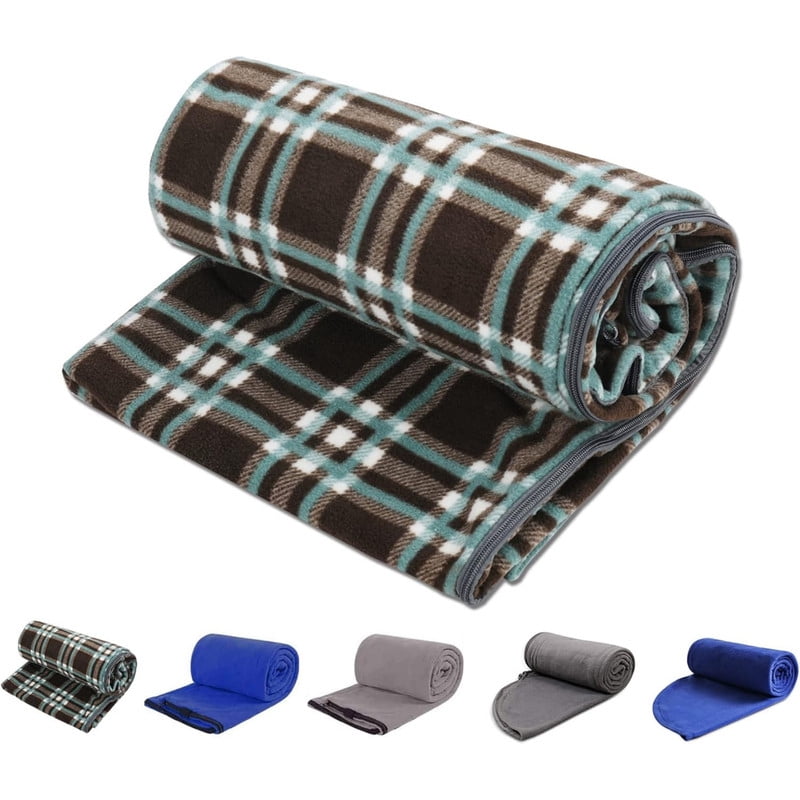 REDCAMP Fleece Sleeping Bag Liner Thicker for Adult Warm or Cold Weather,73in Long Full Sized Zipper Camping Blanket for Outdoor Indoor Used with Sack