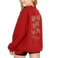 thumbnail image 3 of SGMVNU Girls Casual Long Sleeve Sweatshirt 11-12 Years Fashion Oversized Sweatshirt Letter Graphic Kids Crew Neck Cute Pullover Relaxed Fit Tops Red, 3 of 7