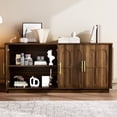 thumbnail image 2 of Rumiiro Modern 67'' Sideboard Buffet Cabinet with Storage, 4 Arched Doors, 2 Adjustable Shelves, Brown, 2 of 7