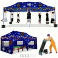 thumbnail image 5 of HOTEEL 10x20 Heavy Duty Pop up Canopy EZ Commercial Outdoor Tent Portable Party Wedding Instant Canopy Shelter All Season Anti-UV Waterproof Tent Gazebo with 6 Removable Sidewalls,Roller Bag,DarkBlue, 5 of 9