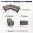 thumbnail image 2 of Gymojoy 6-Piece Outdoor Sectional Furniture Set,Wicker Patio Conversation Sets,L Shape All Weather Outside Couch Sofa Set with Swivel Chairs Ottoman,Gray, 2 of 10