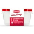 thumbnail image 2 of (2 pack) Rubbermaid TakeAlongs, 8 Cups, 2 Packs, Red, Plastic Deep Rectangle Food Storage Containers, 2 of 6